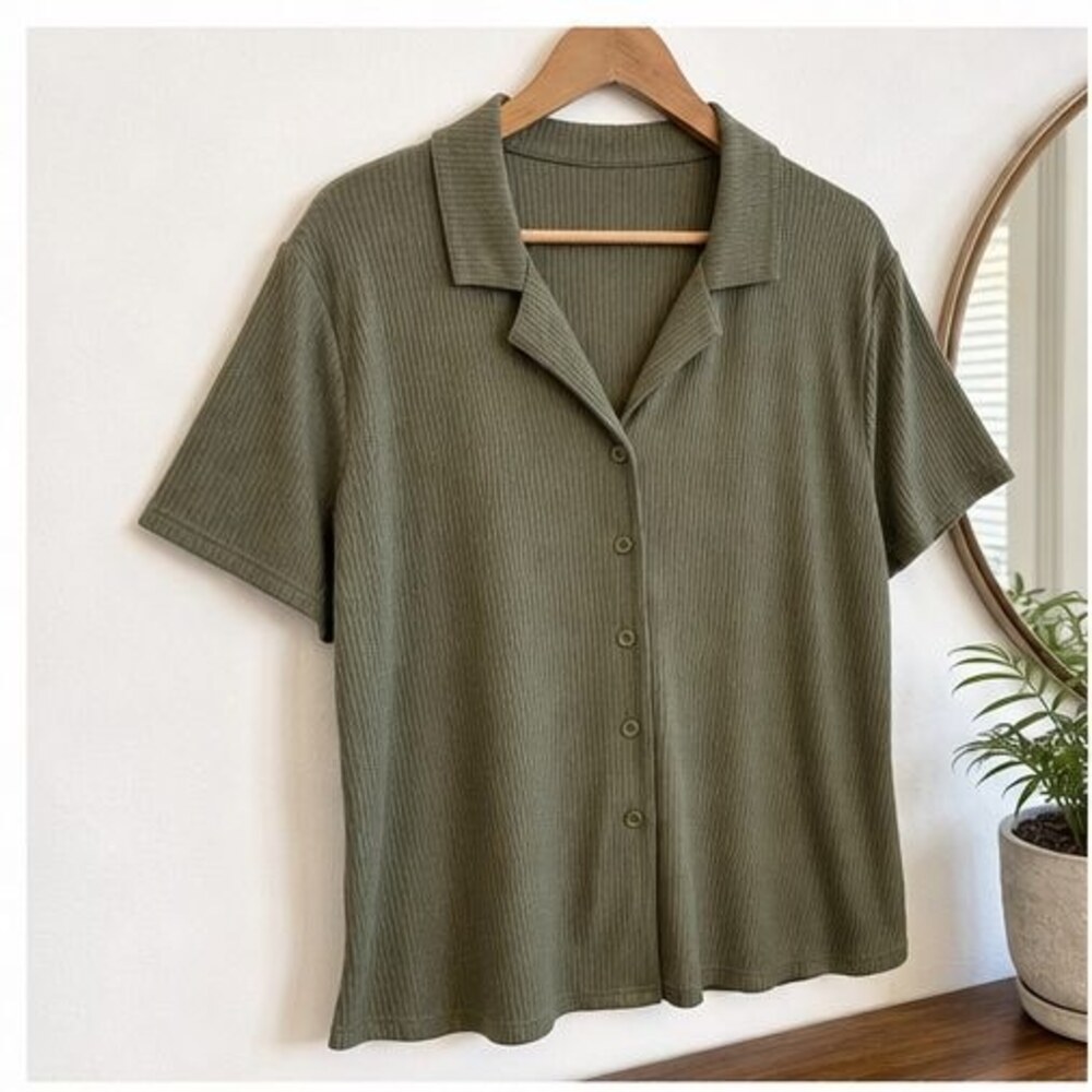 Olive Lace Trim Top